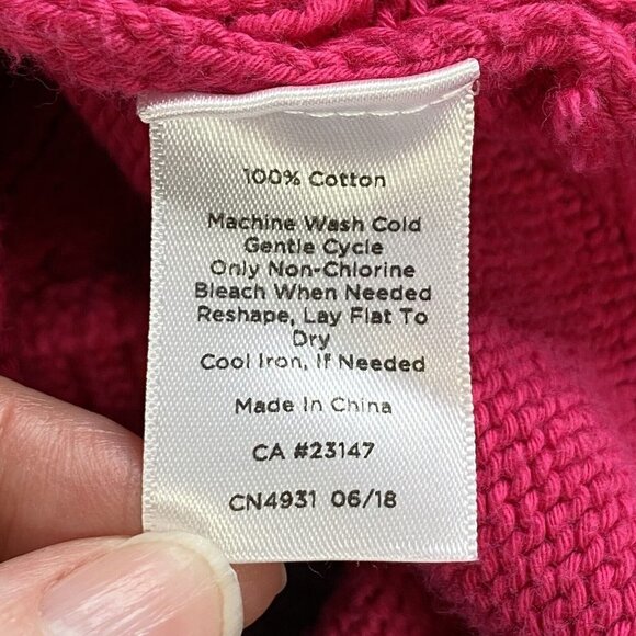 Talbots Sweater Womens M Petite Pink Cable Knit Pullover Barbiecore Cuff Sleeves - Picture 9 of 10